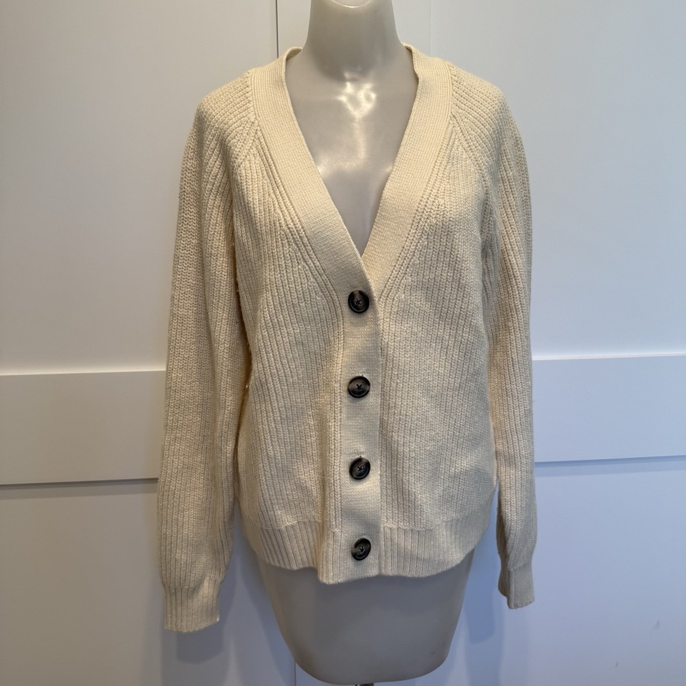 Old Navy M Tall Speckled Oversized Cardigan Cotton Wool Blend Chunky Knit
